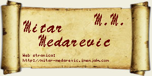 Mitar Medarević vizit kartica